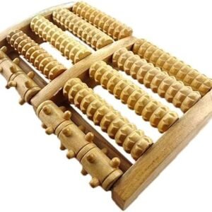 Dual 6 Row Foot Wooden Massager Roller Plantar Fasciitis Relief Feet Pain Muscle Relaxation Massage Tools
