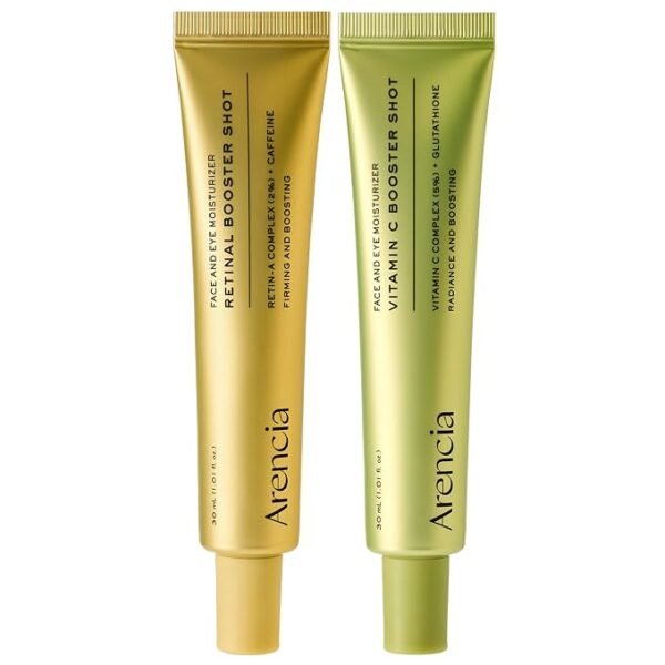 Arencia Vitamin C and Retinal Booster Shot Duo - for Dark-spot care and Tightening Fine Lines, Pore, Wrinkles -