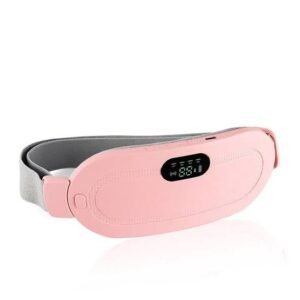 Adjustable Pink Heating Belt for Cramps & Pain Relief – Rechargeable Therapy Support Band for Women