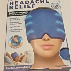 Migraine Relief Cap – Hot and Cold Therapy Gel Ice Cap for Headache Relief – Reusable Gel Head Wrap Face Mask for Migraine, Stress, Tension, Sinus and Pain Relief – Cooling and Heating Sleep Mask for Men and Women