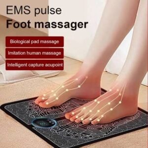 Electric Foot Massager Machine | EMS Foot Massage Mat | Foldable Portable Feet Muscle Stimulator | USB Charging Foot Relaxation Pad for Men & Women