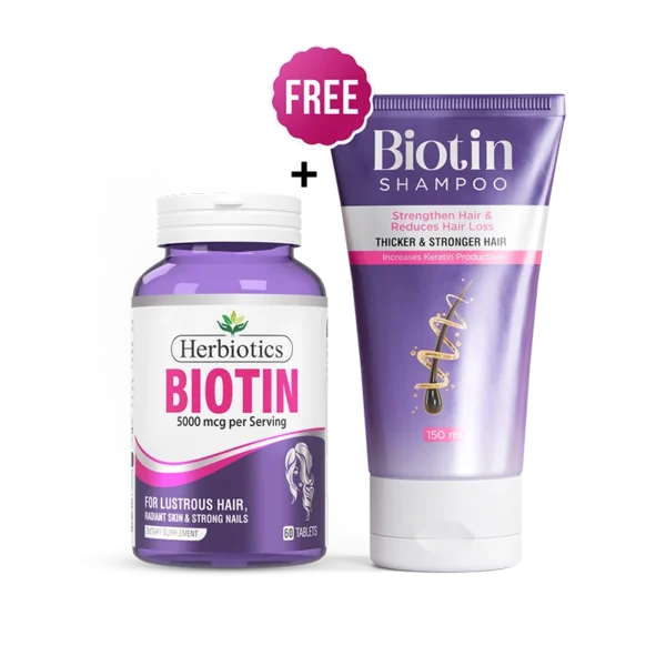 Herbiotics - Biotin Hair Strengthening Duo - Bundle - Set - Free Shampoo Offer