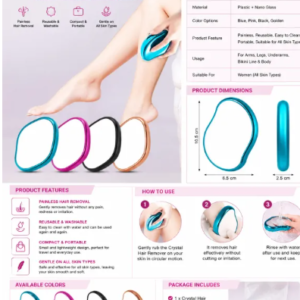 Crystal Hair Remover for Women – Reusable & Washable Hair Eraser
