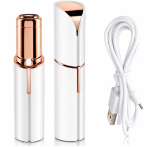 Electric Facial Hair Remover for Women – USB Rechargeable Face Shaver with LED Light