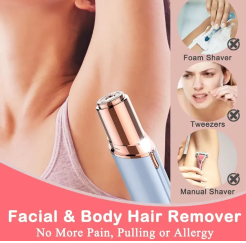 Electric Facial Hair Remover for Women – USB Rechargeable Face Shaver with LED Light - Image 2